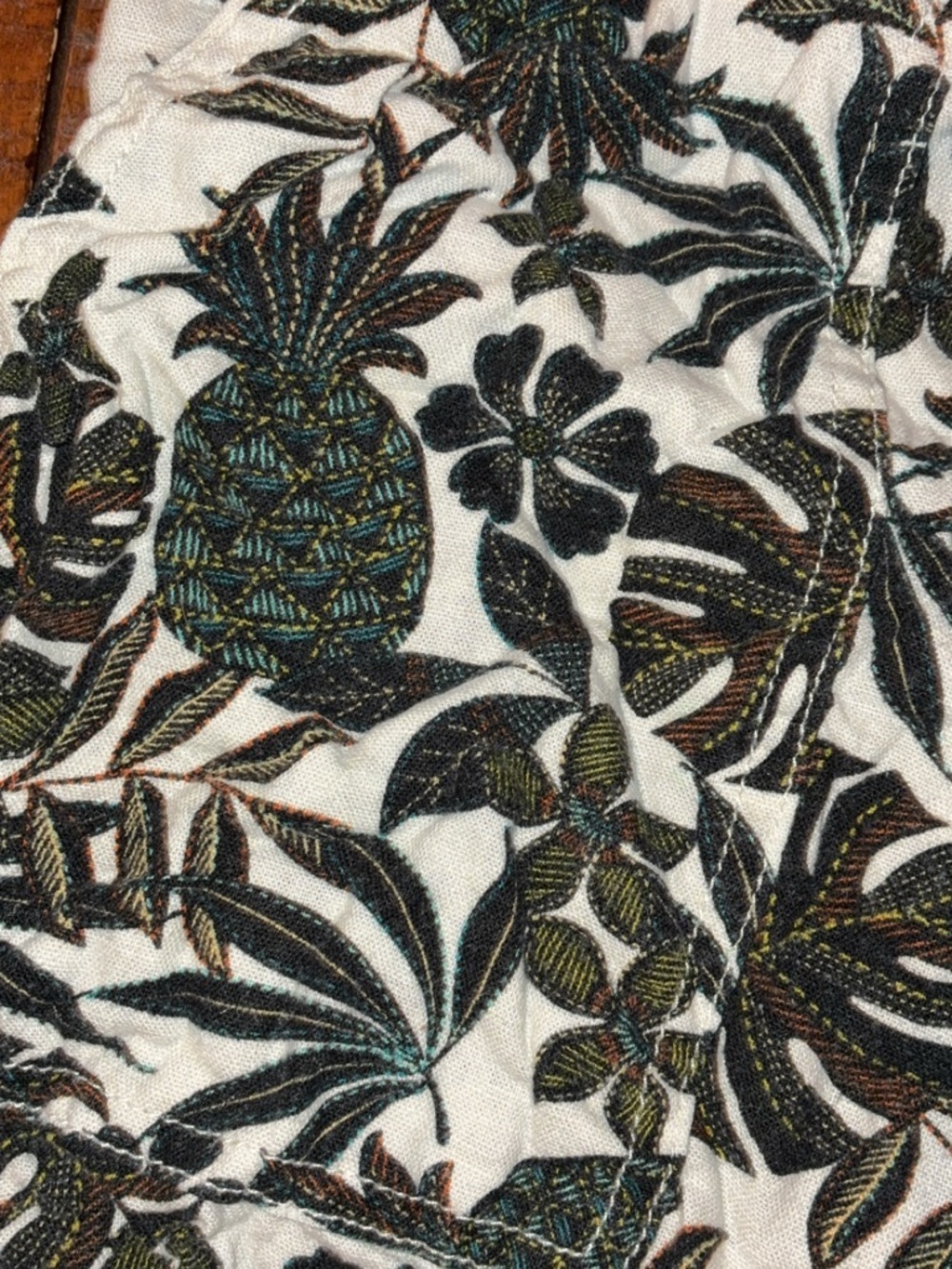 ANA Tropical Print Drawstring Shorts Size Large Pineapple Botanical Summer - Picture 4 of 6